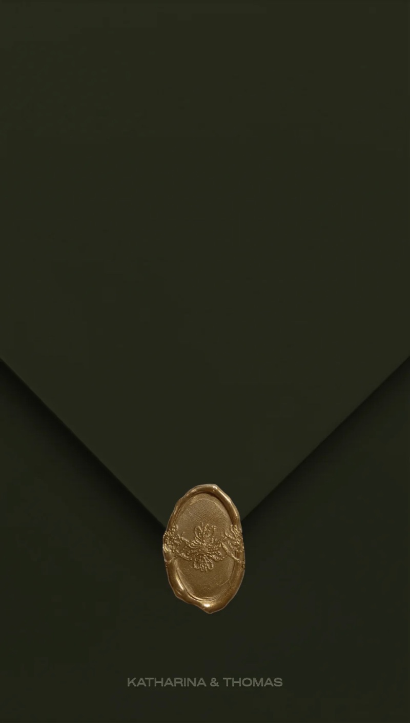 Tuscany digital wedding invitation in its envelope, by Wedding Mark
