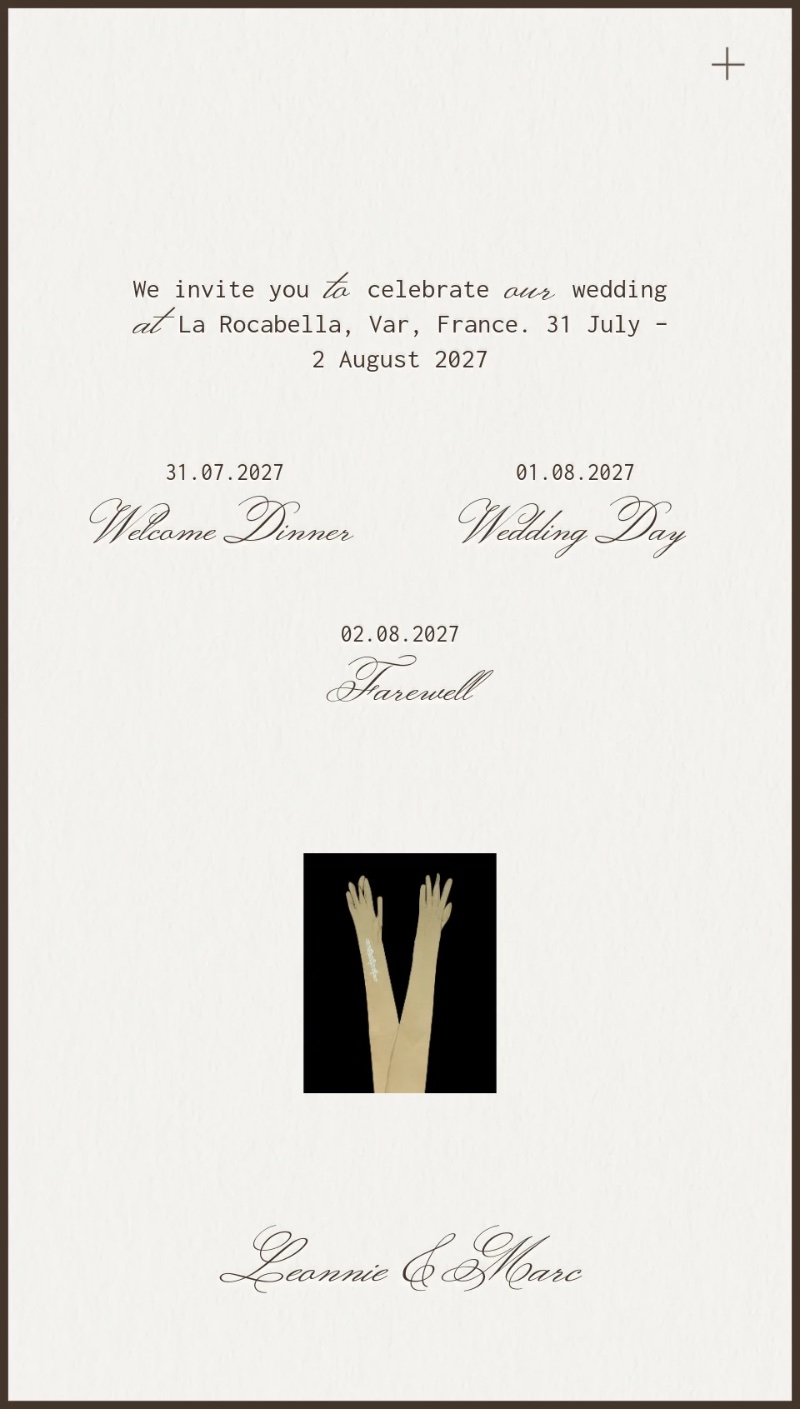 Minimal digital wedding invitation and Save the Date, designed by Wedding Mark